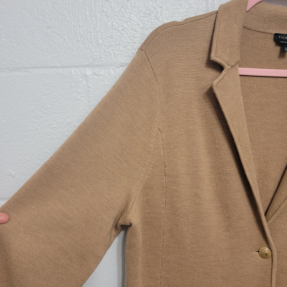 Talbots Tan Merino Wool Knit Blazer XL - Picture 6 of 11